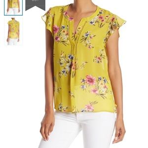 NWT DR2 By Daniel Rainn flutter sleeve blouse